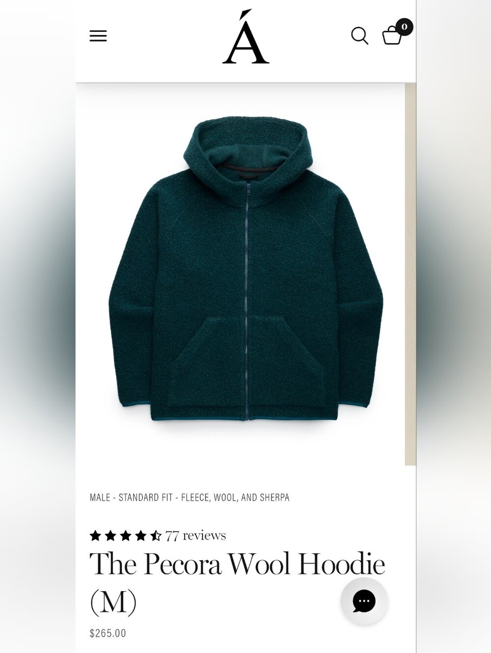 ANIAN PECORA wool hoodie - MENS XL